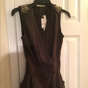 Studded romper with pockets!